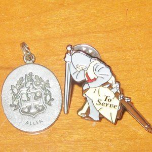 Allen the Knight Charm and Knight Lapel Pin - Renaissance Cosplay Lover